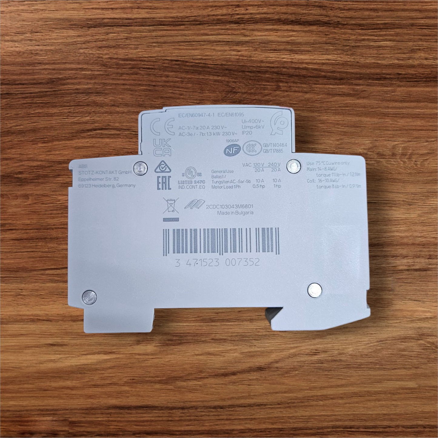 ABB Contactor ESB20-20N-01, 24VAC
