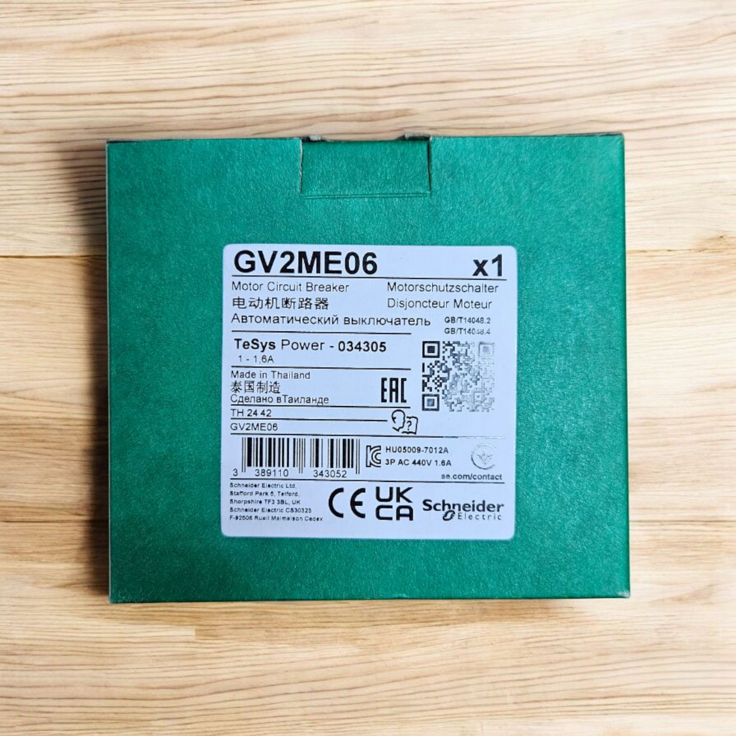 Schneider GV2ME06, 1-1.6A Motor Circuit Breaker
