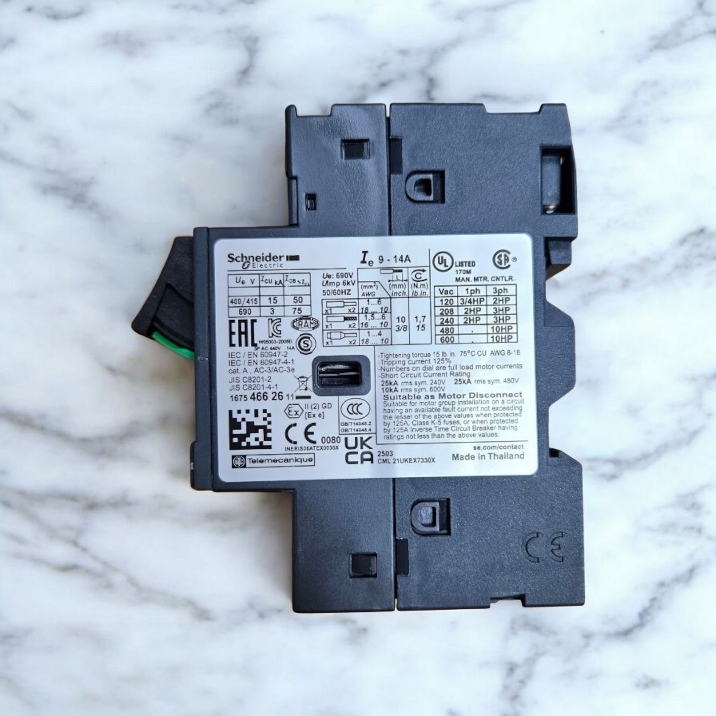 Schneider GV2ME16, 9-14A Motor Circuit Breaker