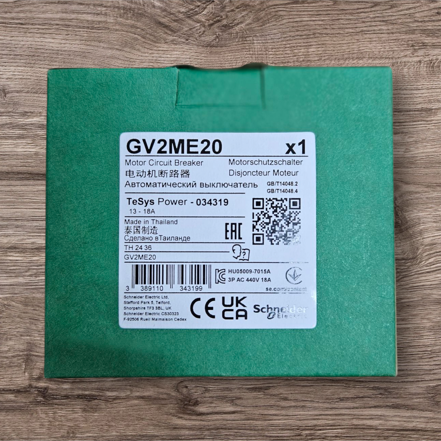 Schneider GV2ME20, 13-18A Motor Circuit Breaker