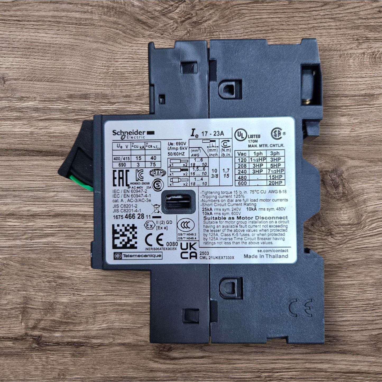 Schneider GV2ME21, 17-23A Motor Circuit Breaker