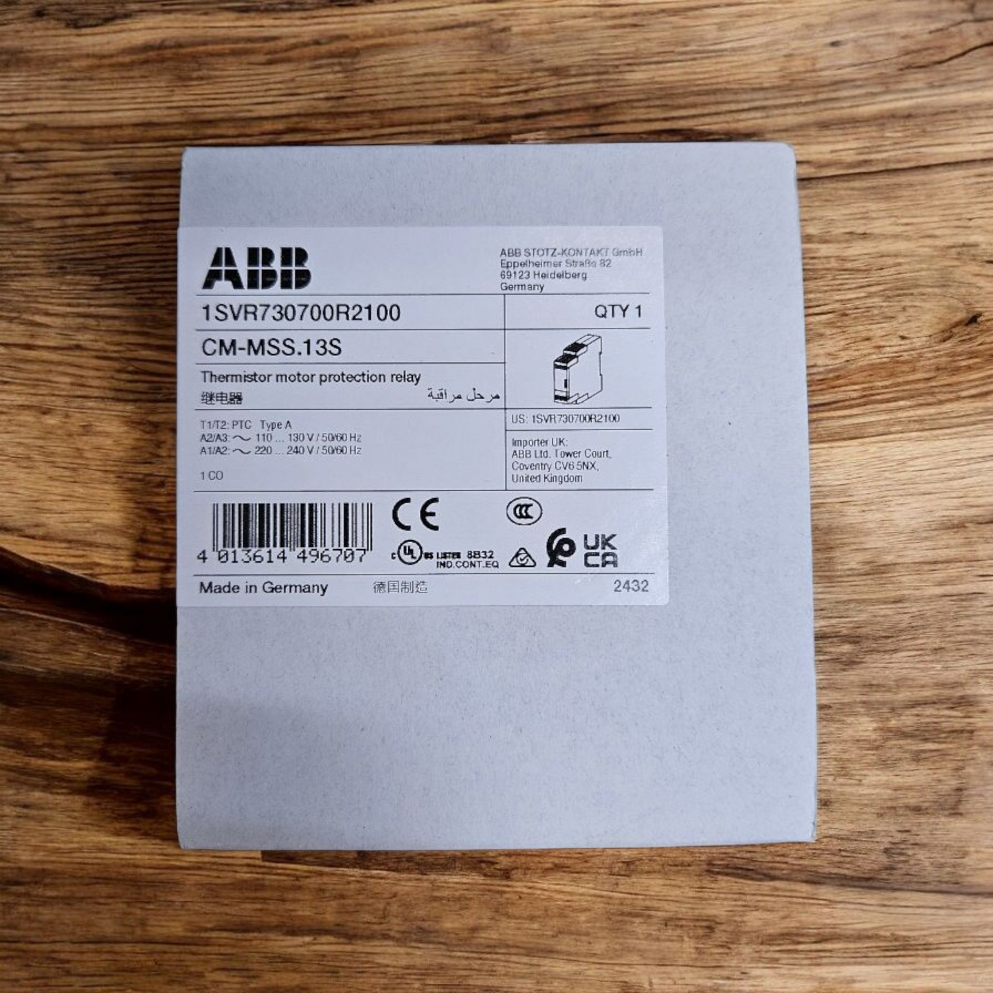 ABB Thermistor Motor Protection Relay CM-MSS.13S