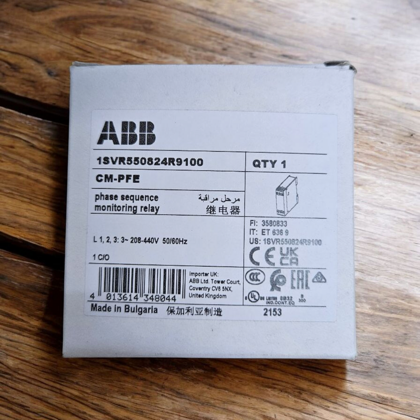 ABB, Phase Sequence Monitoring Relay CM-PFE