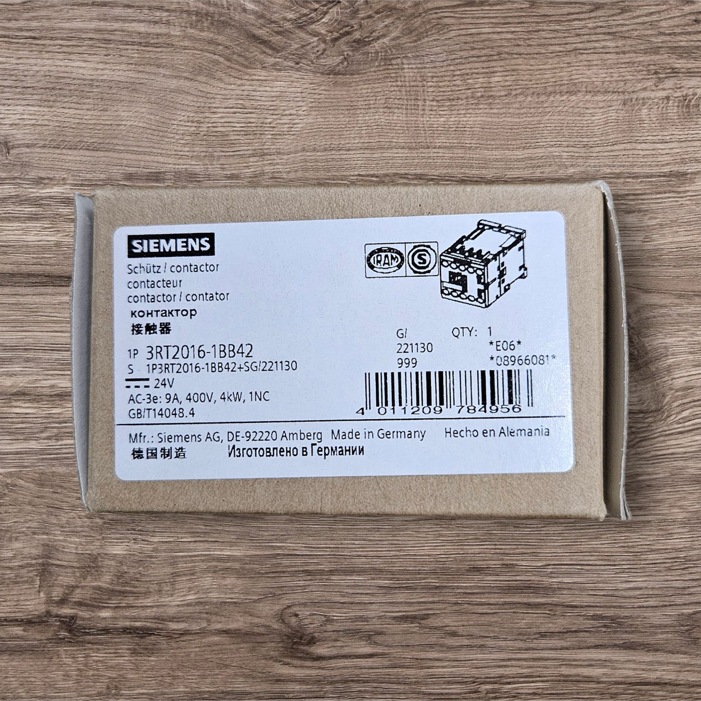 Siemens Magnetic Contactor 3RT2016-1BB42