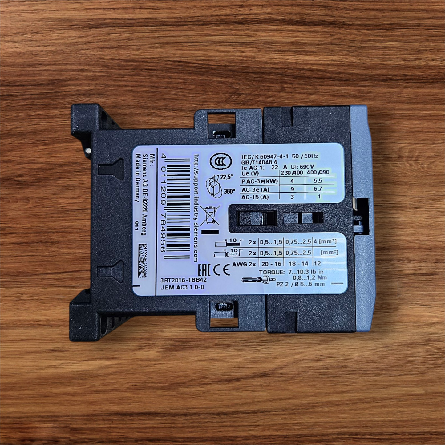 Siemens Magnetic Contactor 3RT2016-1BB42