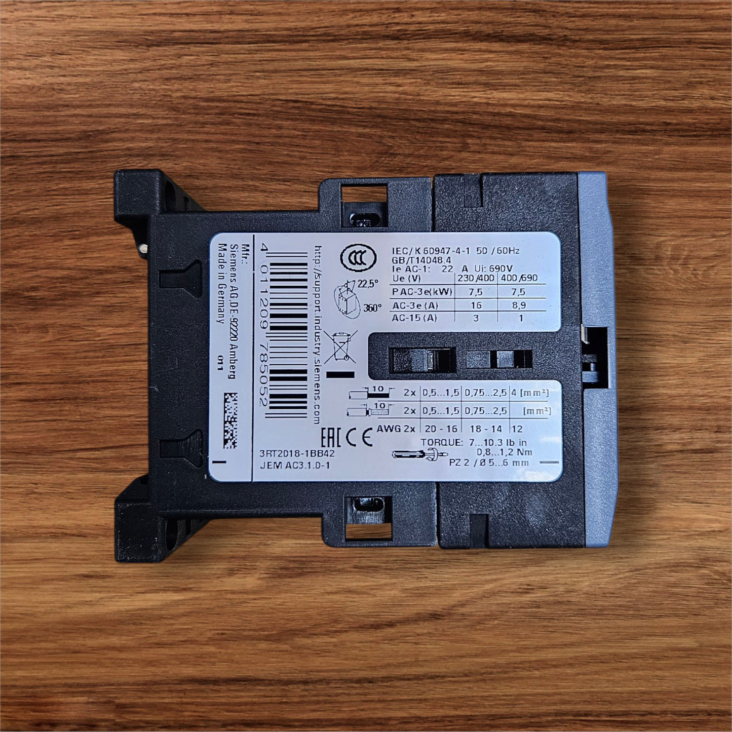 Siemens Magnetic Contactor 3RT2018-1BB42