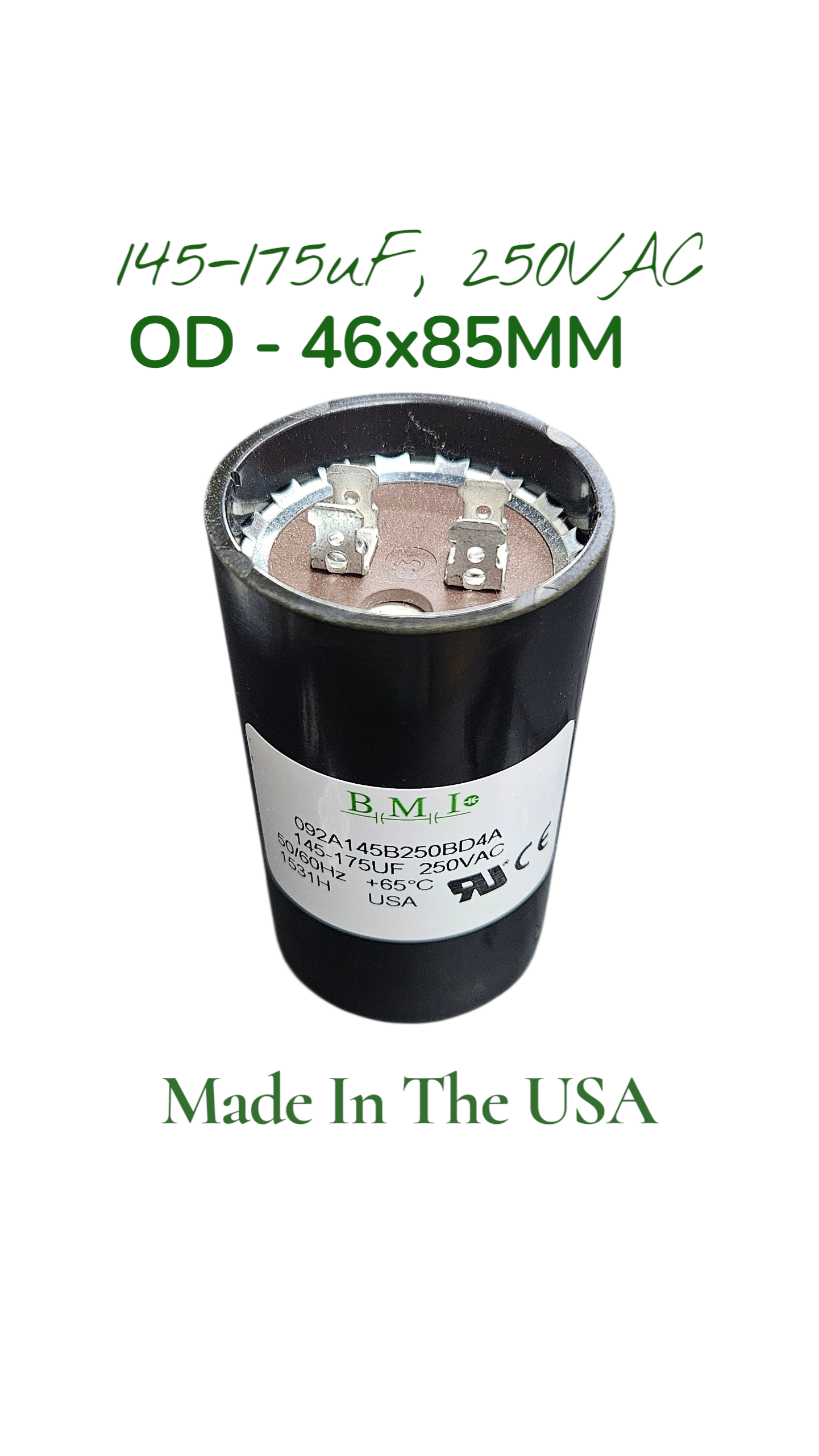 BMI Motor Starting Capacitor 145-175 UF 250VAC