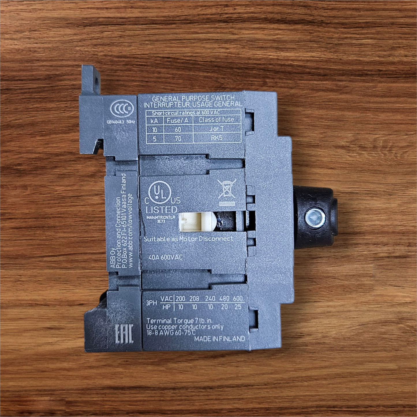 ABB Switch Disconnector OT40F3