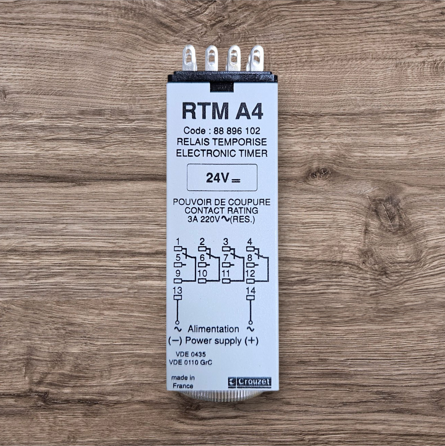 Crouzet Timer Relay RTMA4, 24VDC, Code: 88 896 102