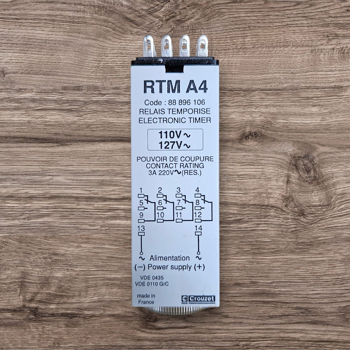 Crouzet Timer Relay 110-127VAC, RTMA4, Code : 88 896 106