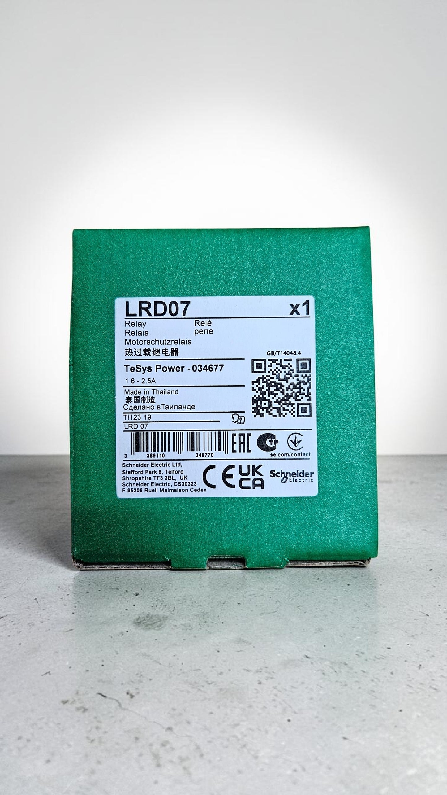 Schneider Overload Relay, LRD07, 1.6-2.5A