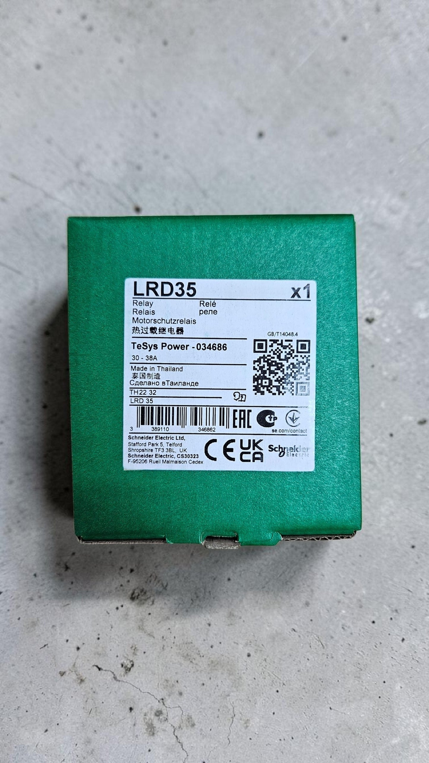 Schneider Overload Relay, LRD35, 30-38A