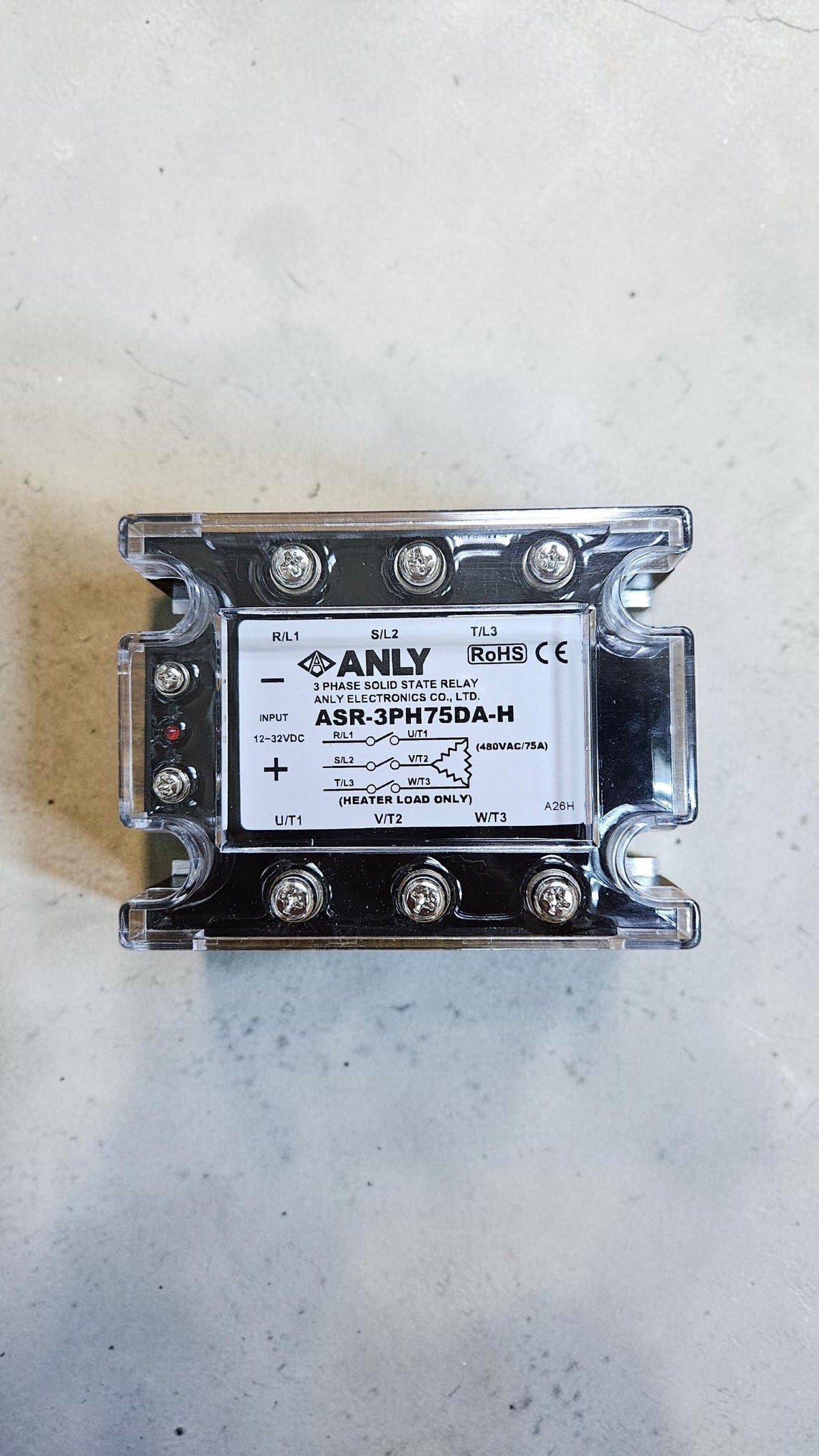 Anly 3 Phase Solid State Relay, ASR-3PH75DA-H