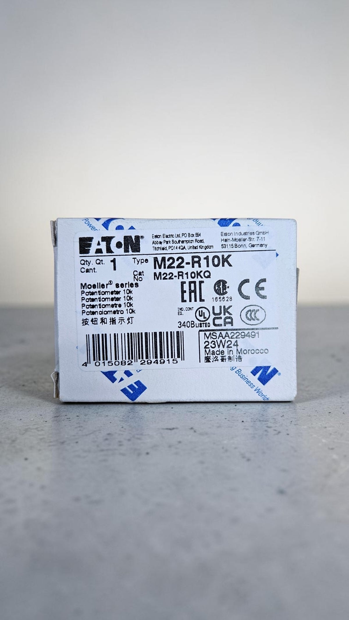 Eaton M22-R10K Potentiometer, 0.5W, 10k