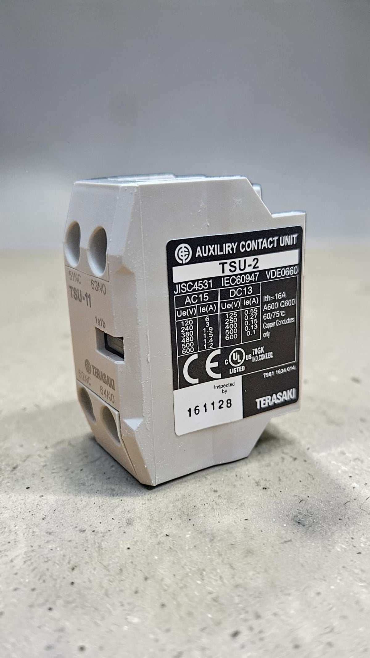 Terasaki Auxillary Contact, TSU-11, 1NO+1NC