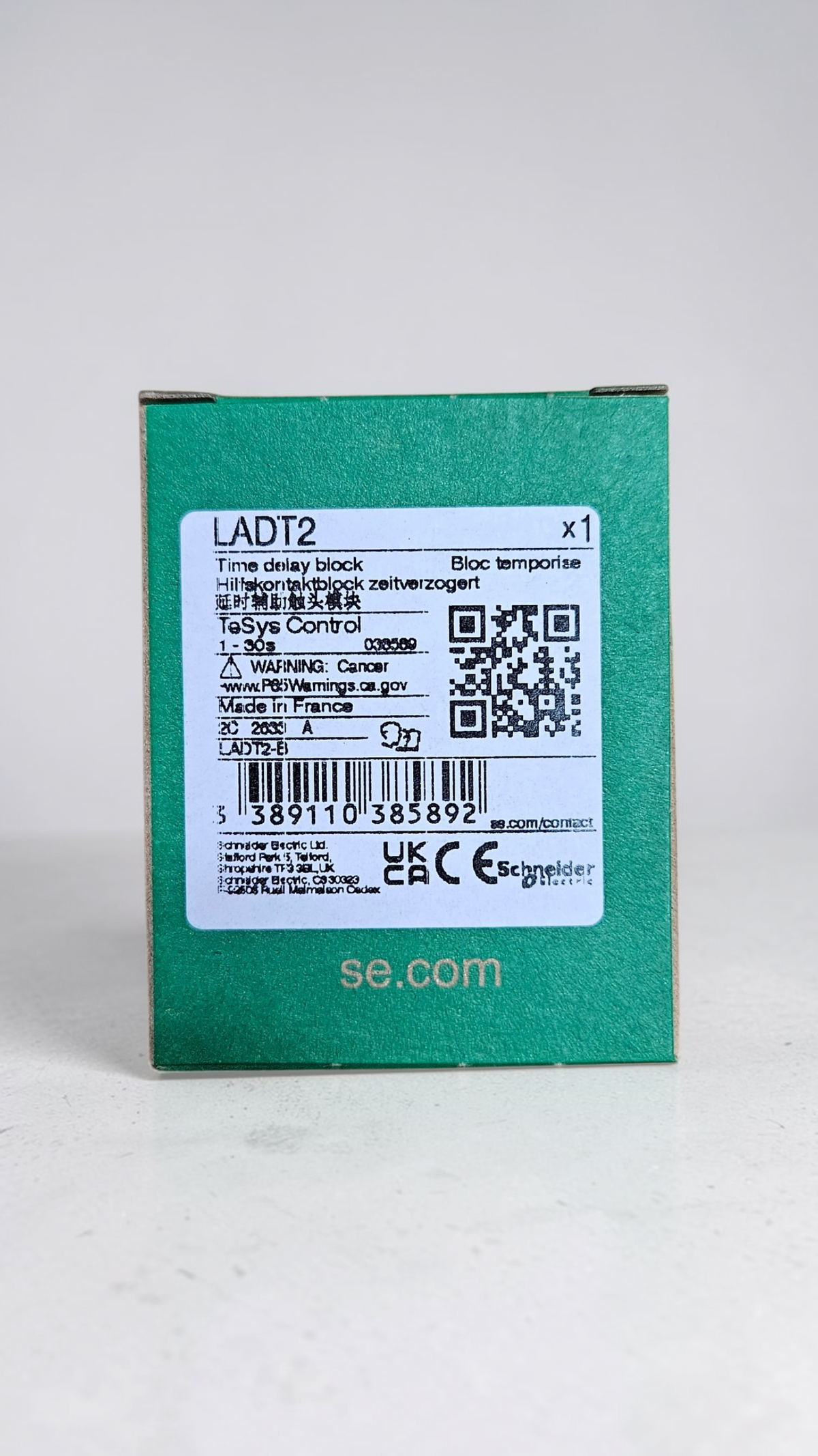 Schneider LADT2 On Delay Timer, 0-30 Sec