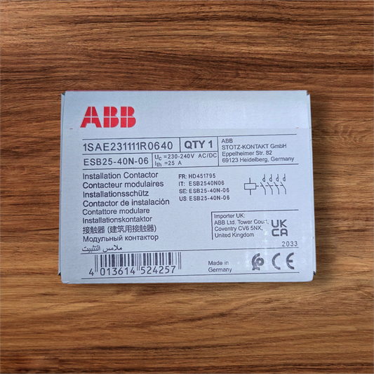 ABB Contactor ESB25-40N-06, 230-240VAC/DC