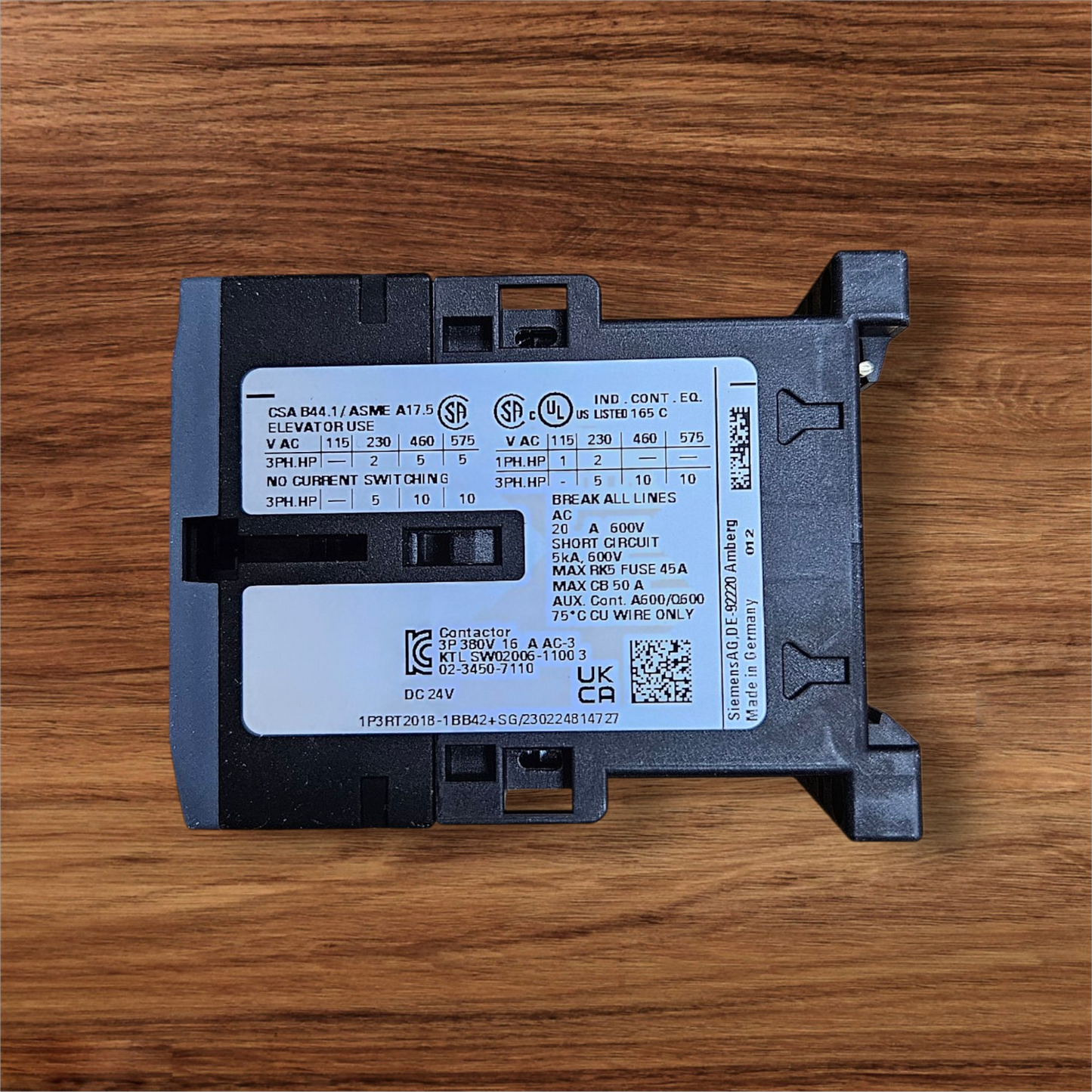 Siemens Magnetic Contactor 3RT2018-1BB42