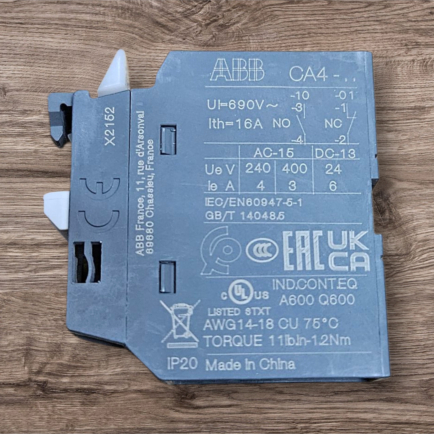 ABB CA4-10, 1NO, Auxiliary Contact