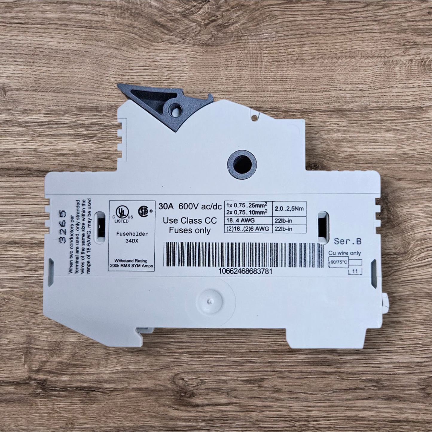 Allen-Bradley Class CC Fuse Holder 1492-FB2C30-L