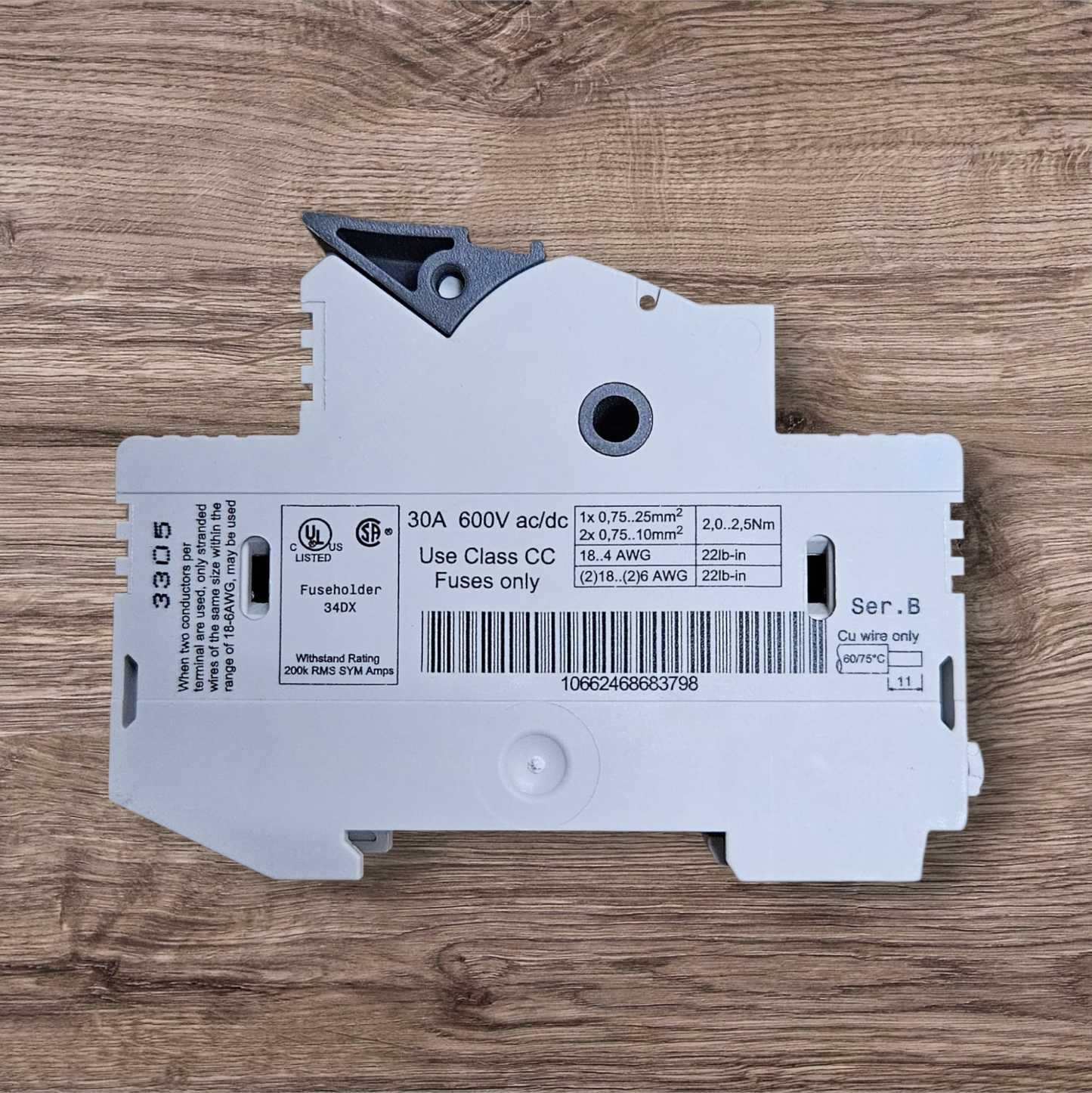 Allen-Bradley Class CC Fuse Holder 1492-FB3C30-L