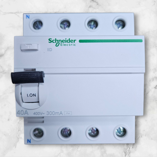 Schneider RCCB A9R74440, 4 Pole, 40A 300mA Trip