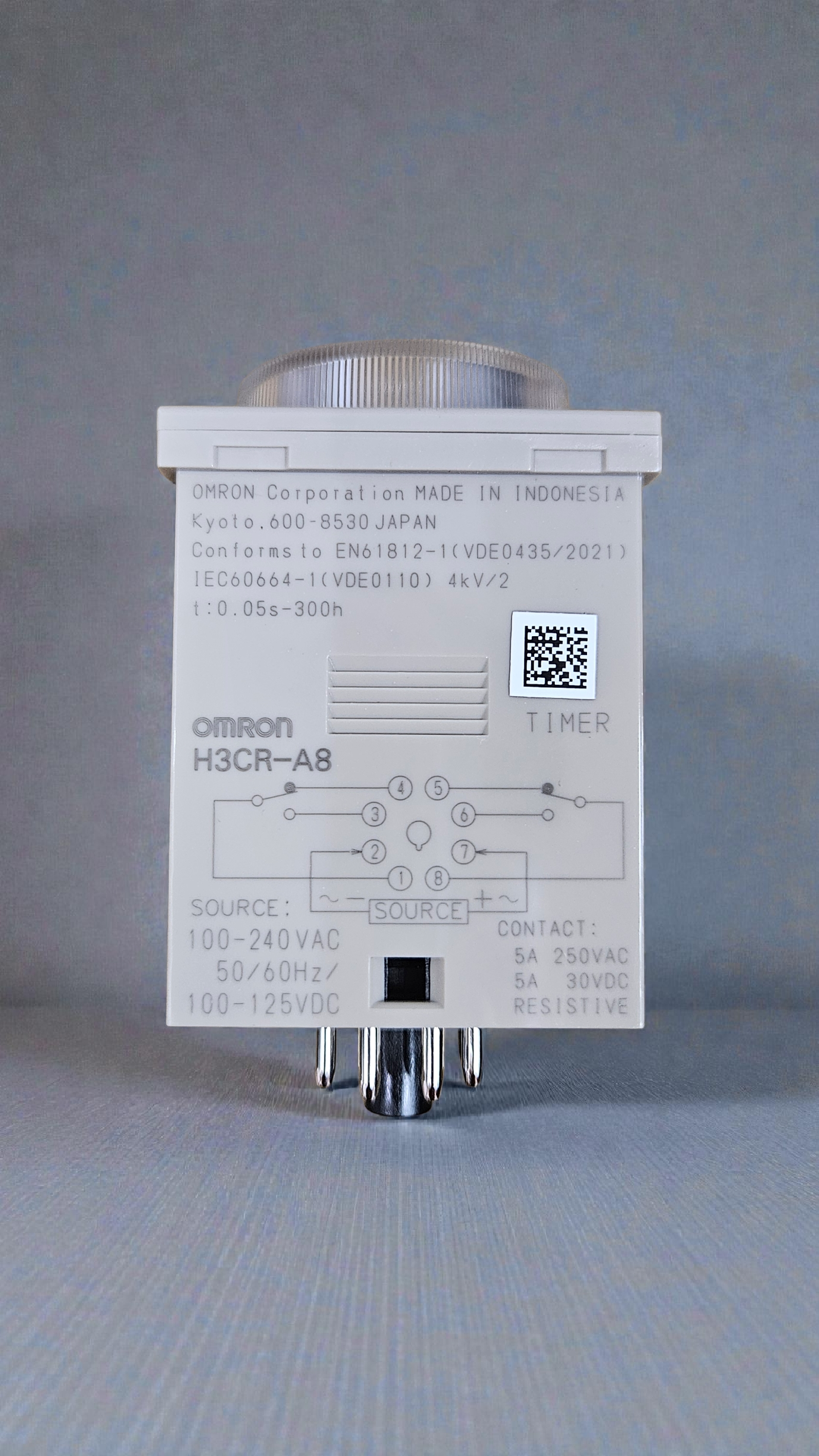 Omron Timer H3CR-A8, 100-240VAC/100-125VDC