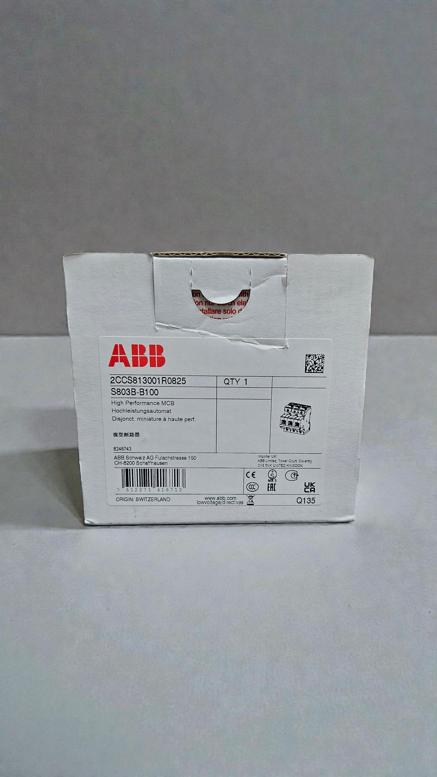 ABB S803B-B100, 3 Pole, 100A, 16kA