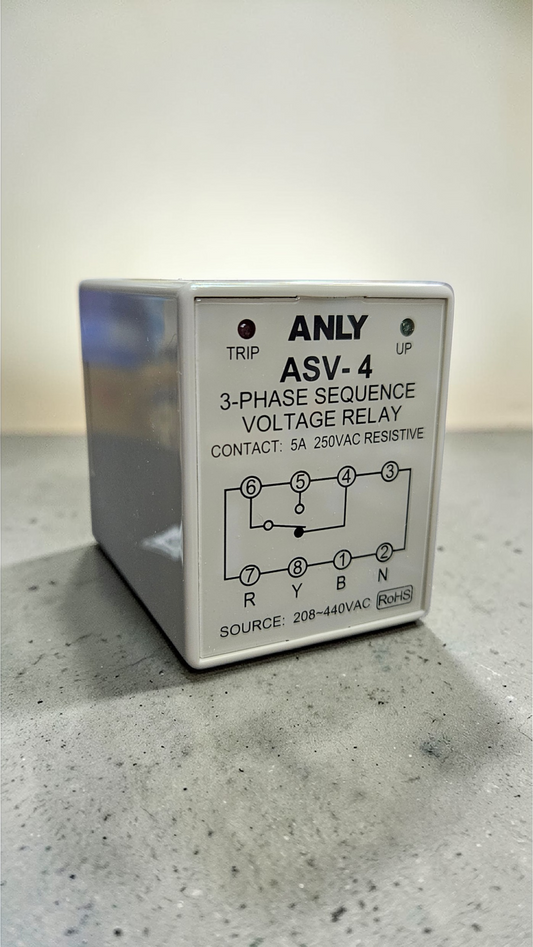 Anly, ASV-4, 3 Phase Sequence Voltage Relay, 208-440VAC
