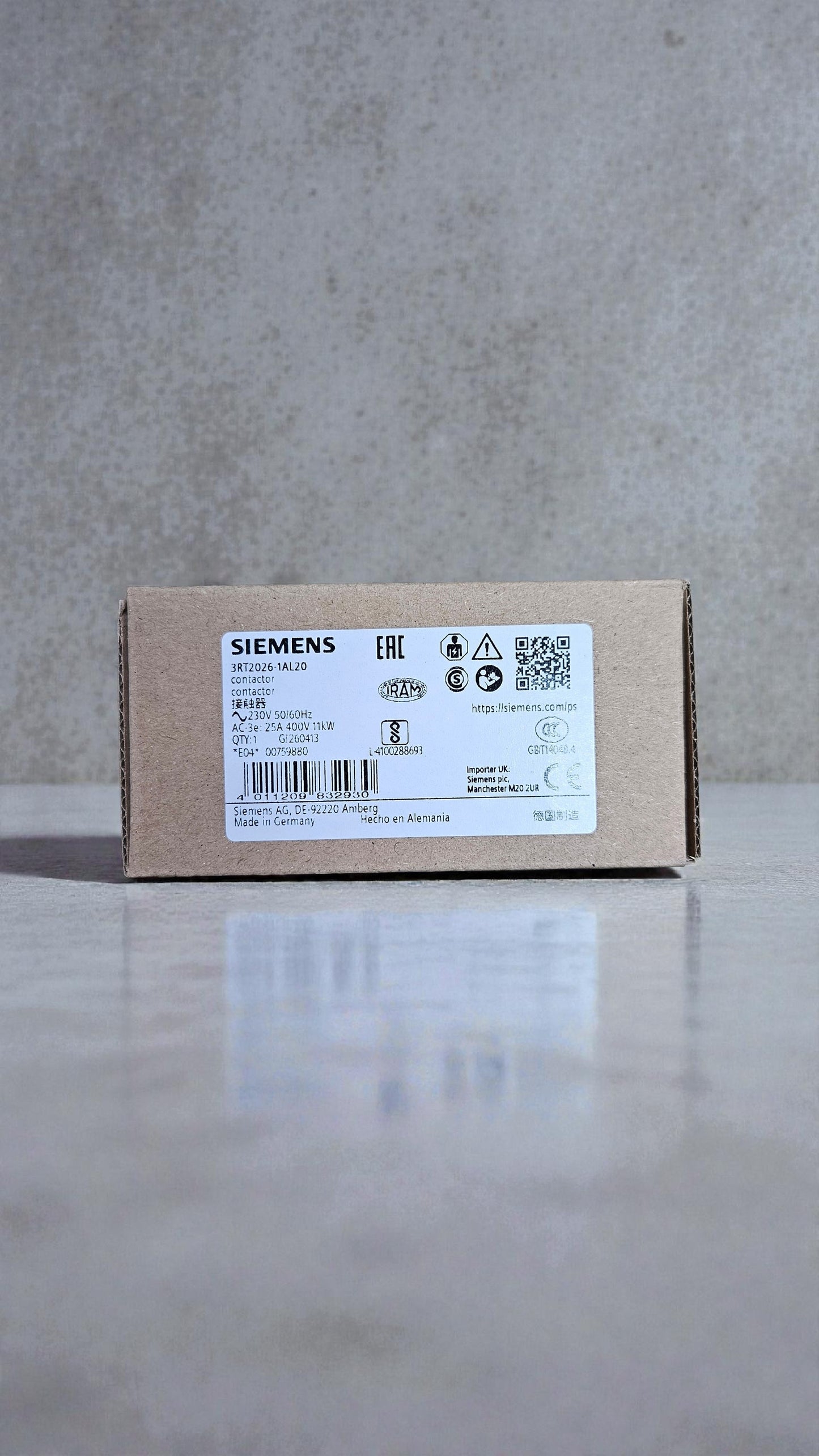 Siemens Magnetic Contactor 3RT2026-1AL20, 230VAC