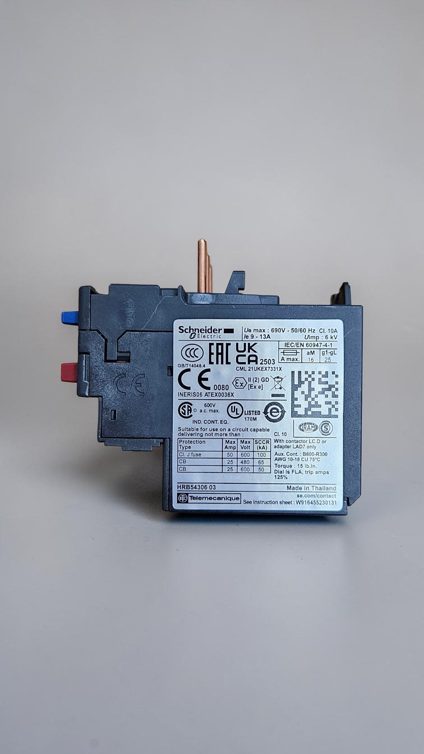 Schneider Overload Relay, LRD16, 9-13A
