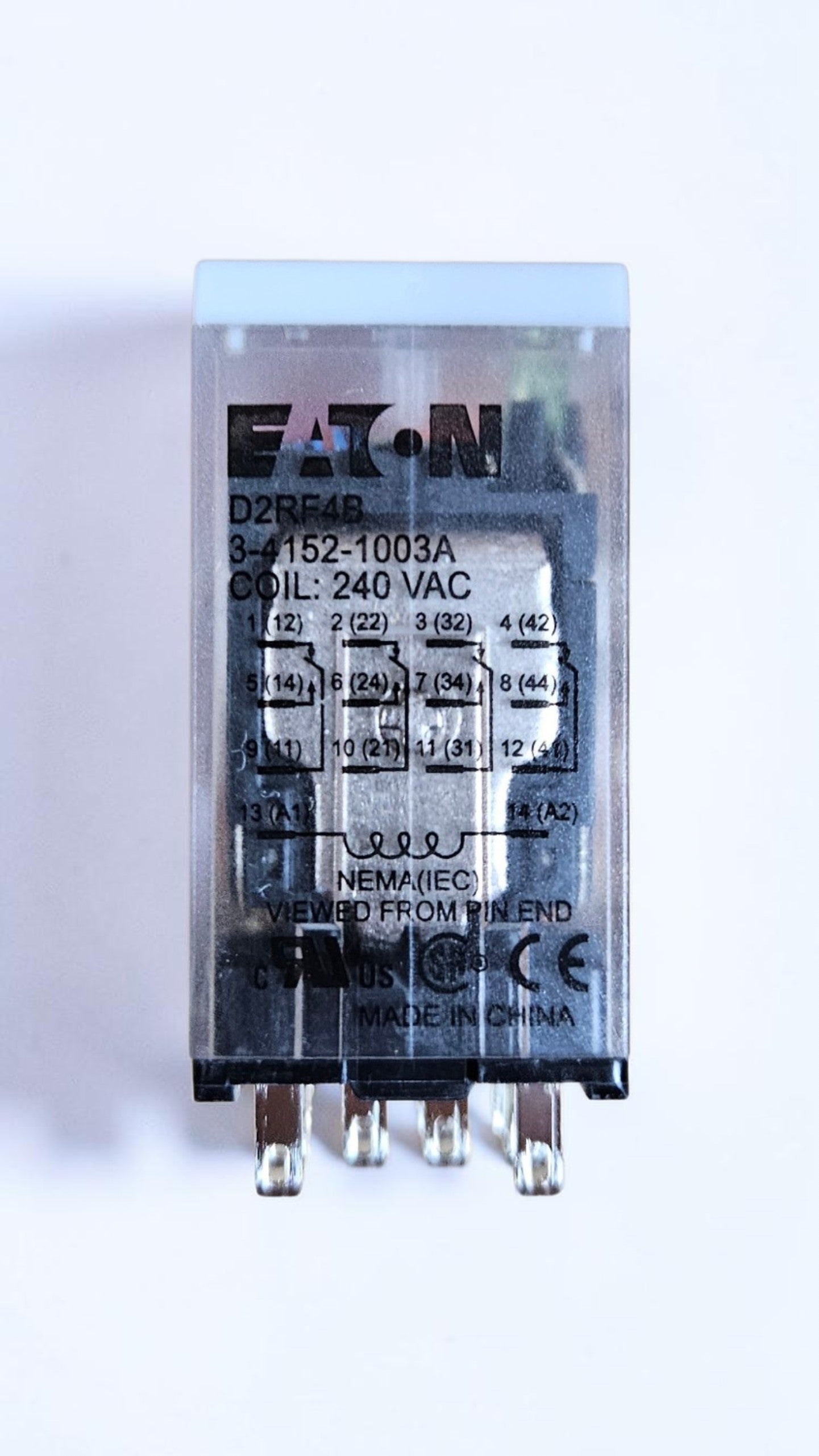 Eaton Relay D2RF4B, 4 Pole, 240VAC