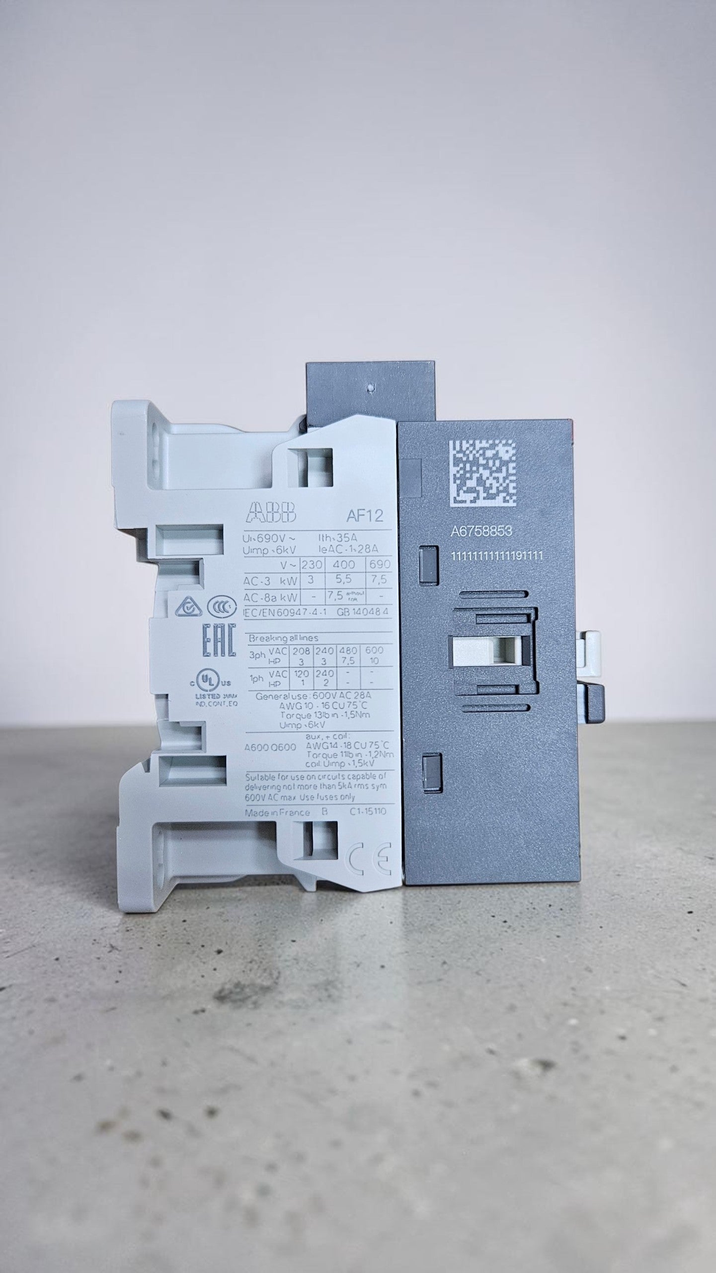 ABB Contactor AF12-30-10-14, 250-500VAC/DC, 28A, 5.5kW