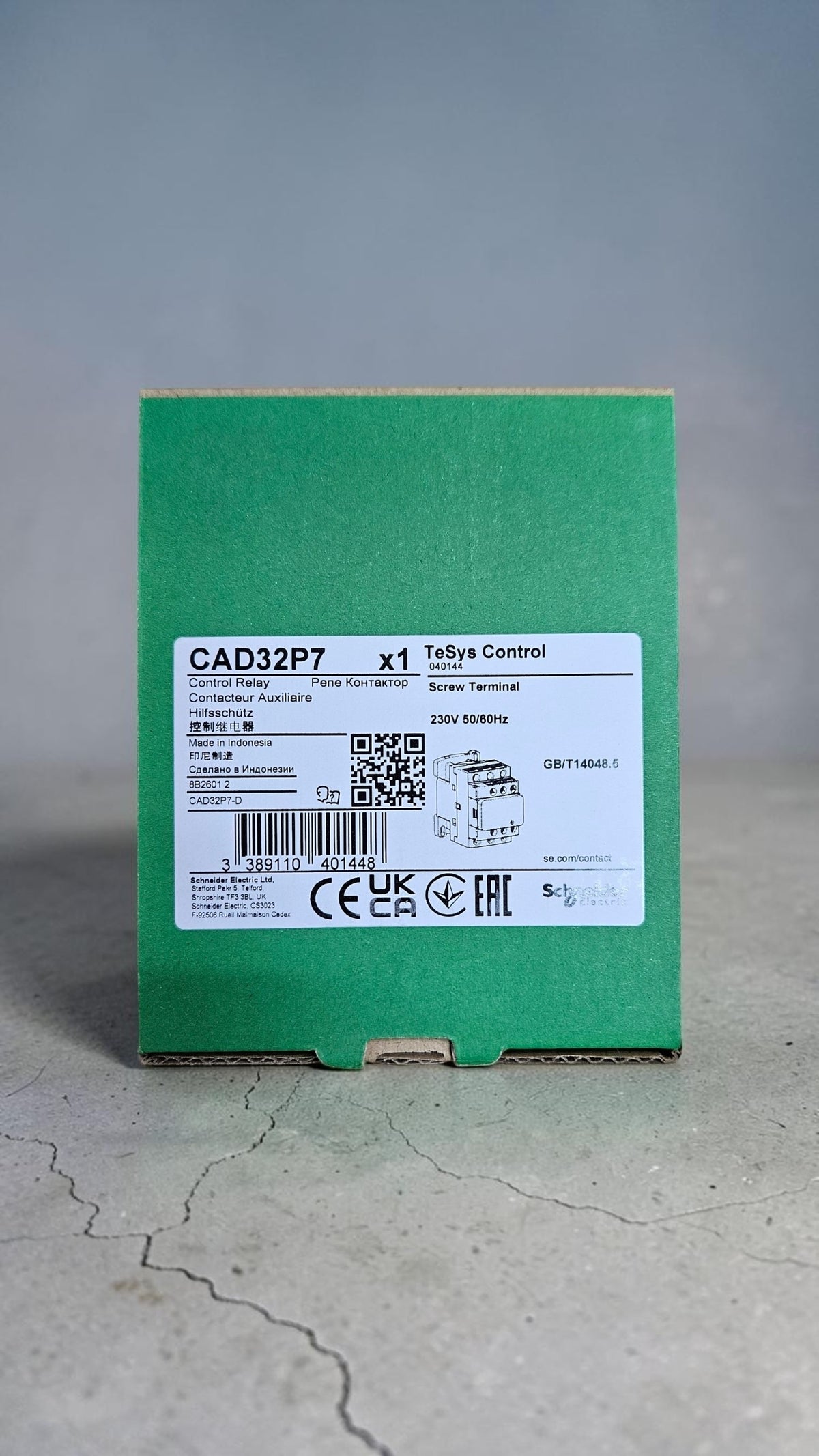 Schneider Auxiliary Contactor CAD32P7, 230VAC, 3NO+2NC