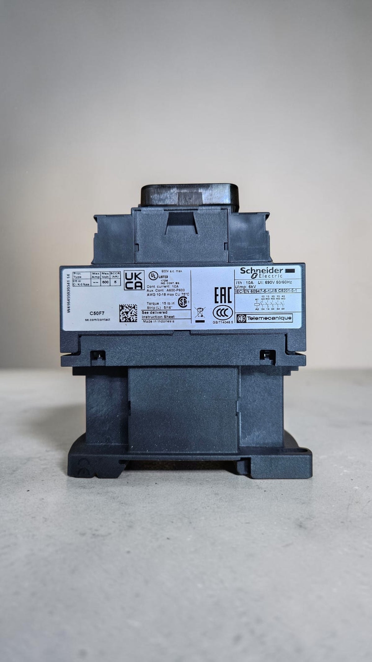 Schneider Control Relay, CAD50F7, 110VAC, 5 NO