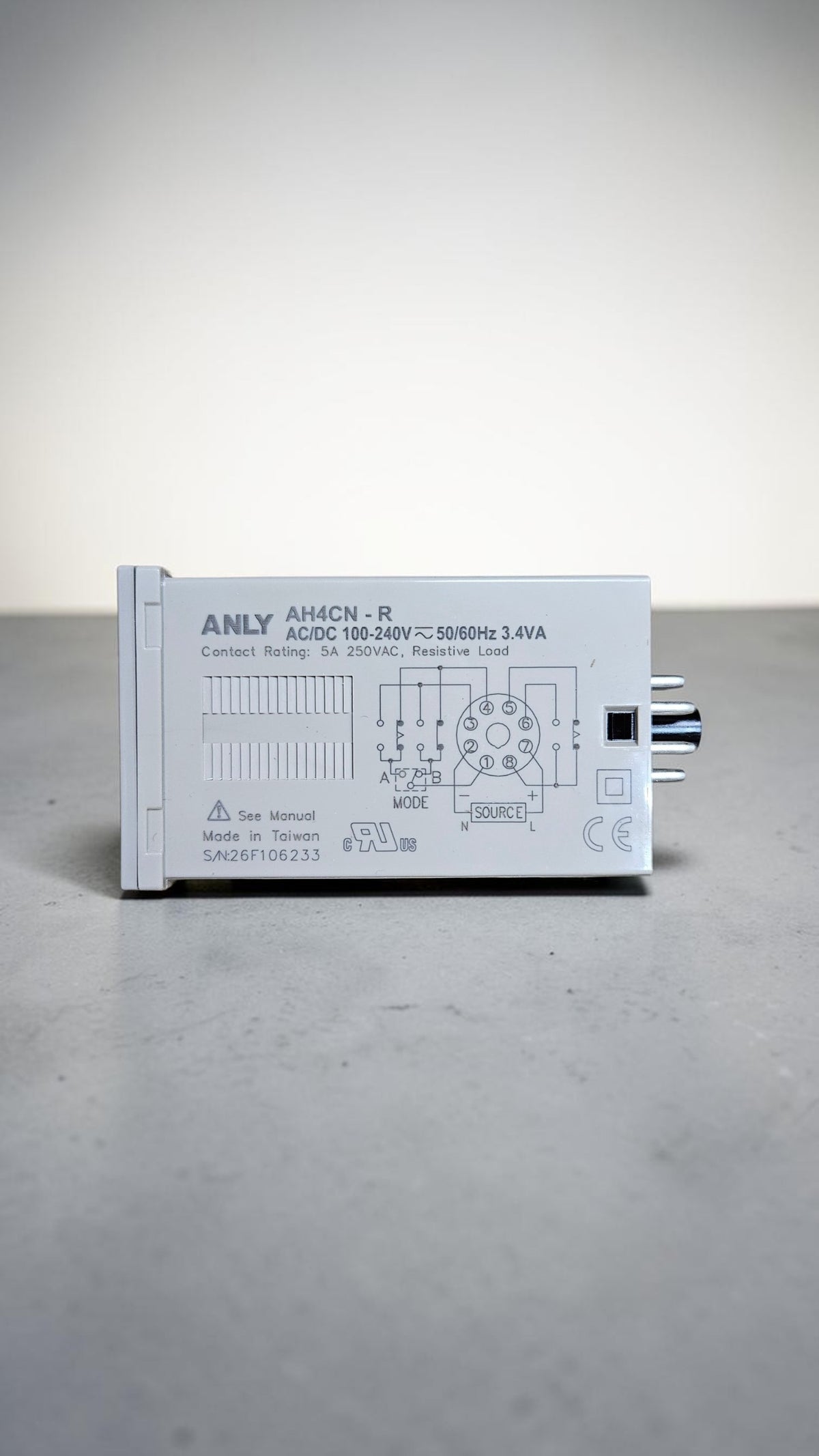 Anly Multi-Range Digital Timer, AH4CN-R, 100~240VAC/DC, 0.01S~9990H