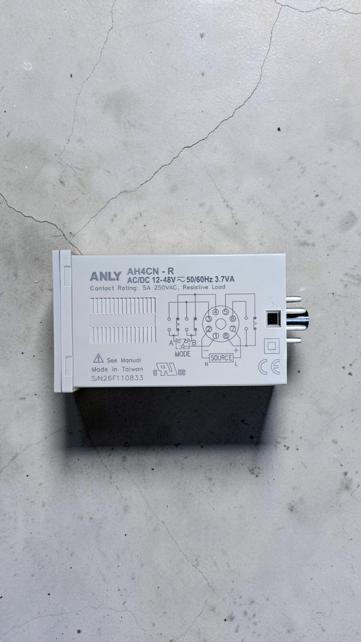 Anly Multi-Range Digital Timer AH4CN-R, 12-48VAC/DC 0.01S~9990H
