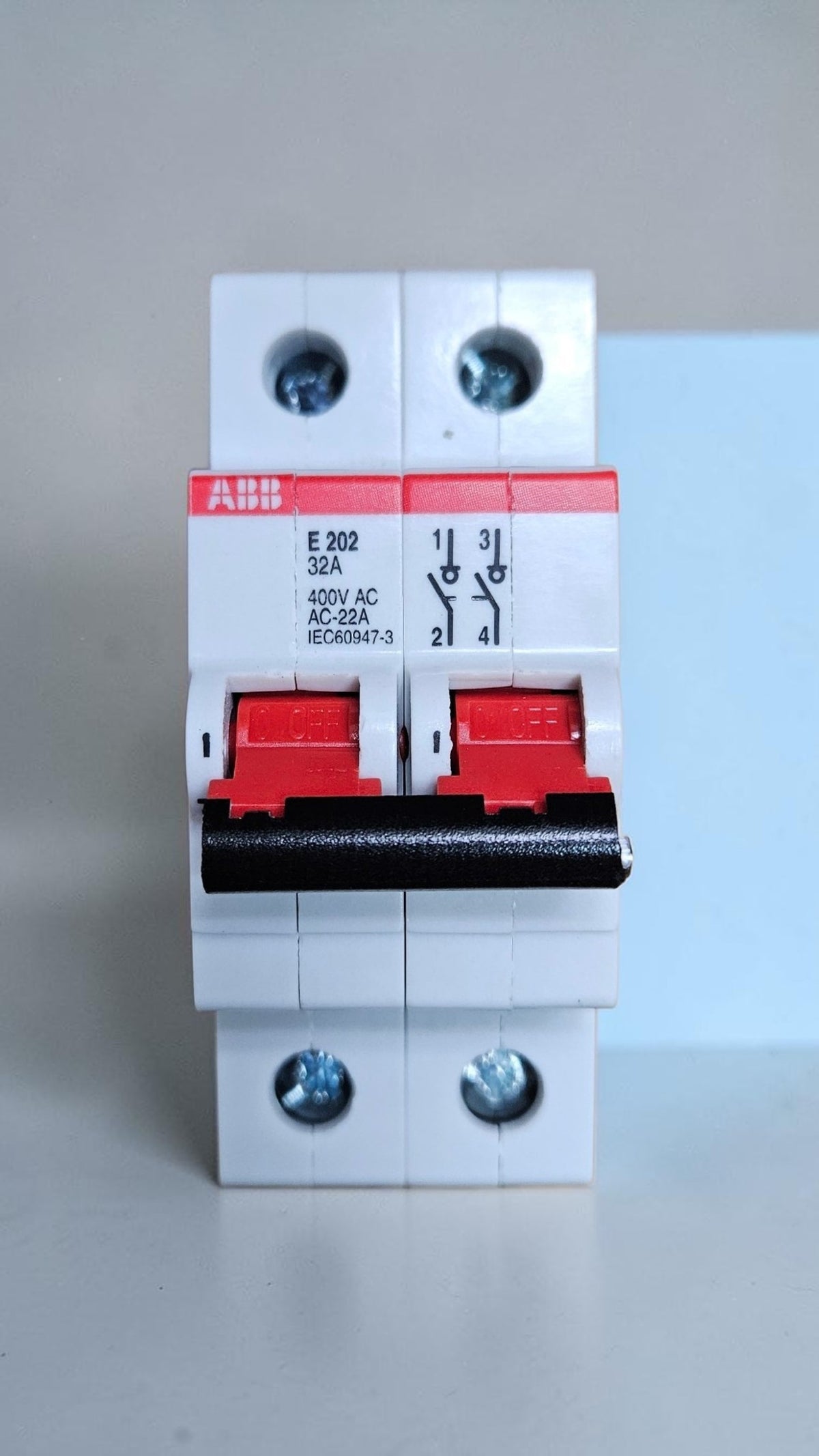 ABB E202/32r Isolator MCB, 2 Pole, 32A