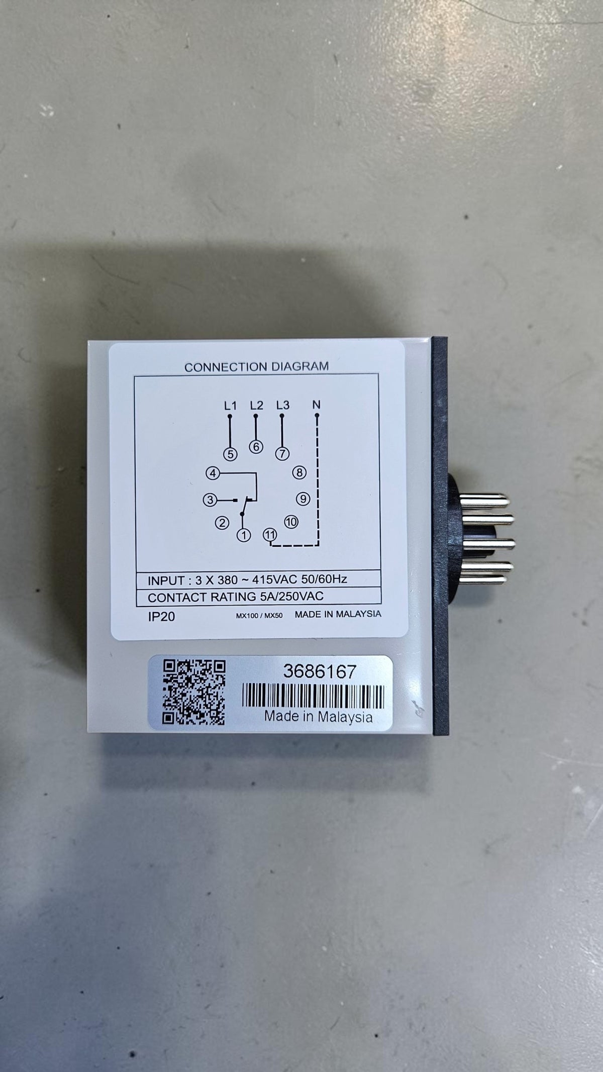 Mikro MX100, 3 Phase Sequence Voltage Relay, 3 x 380-415V