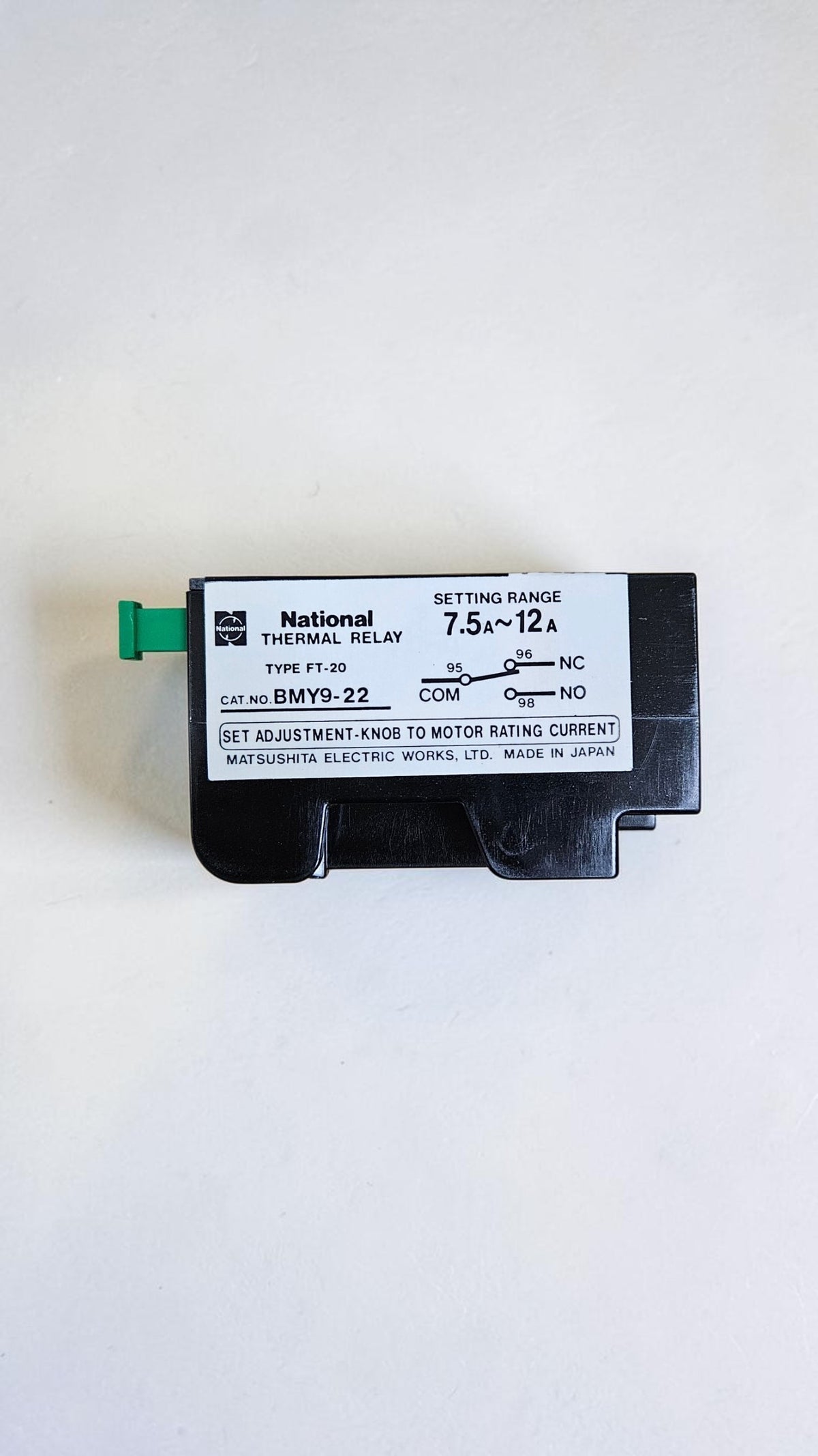 Matsushita Thermal Overload Relay FT20 BMY9-22, 7.5-12A