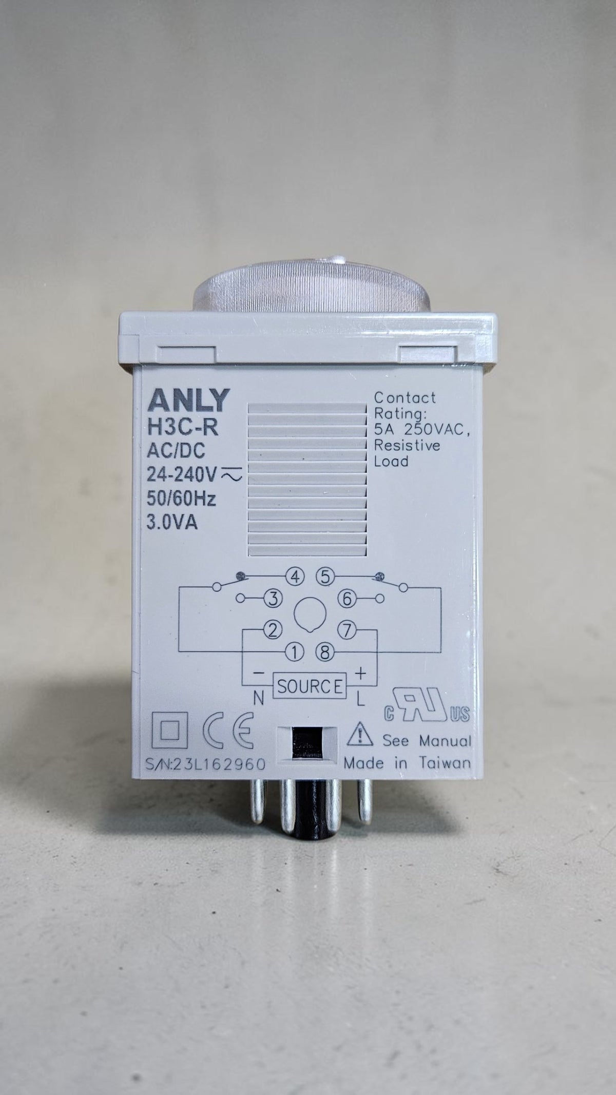 Anly H3C-R, Multi-Fuction Analogue Timer, 1.2S-300H, 24-240VAC/DC