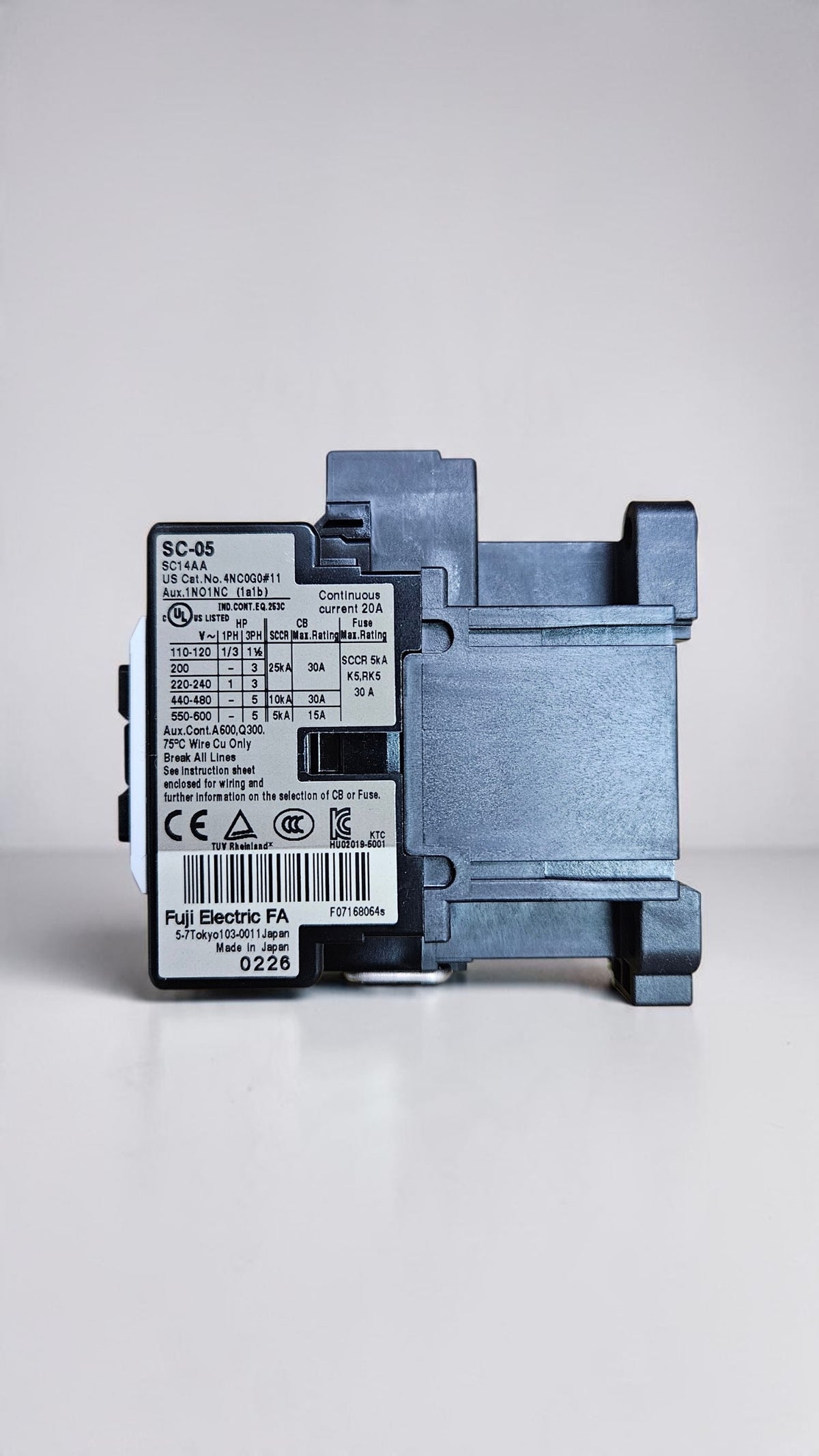 Fuji Magnetic Contactor, SC-05, 200-240VAC, 5.5kw