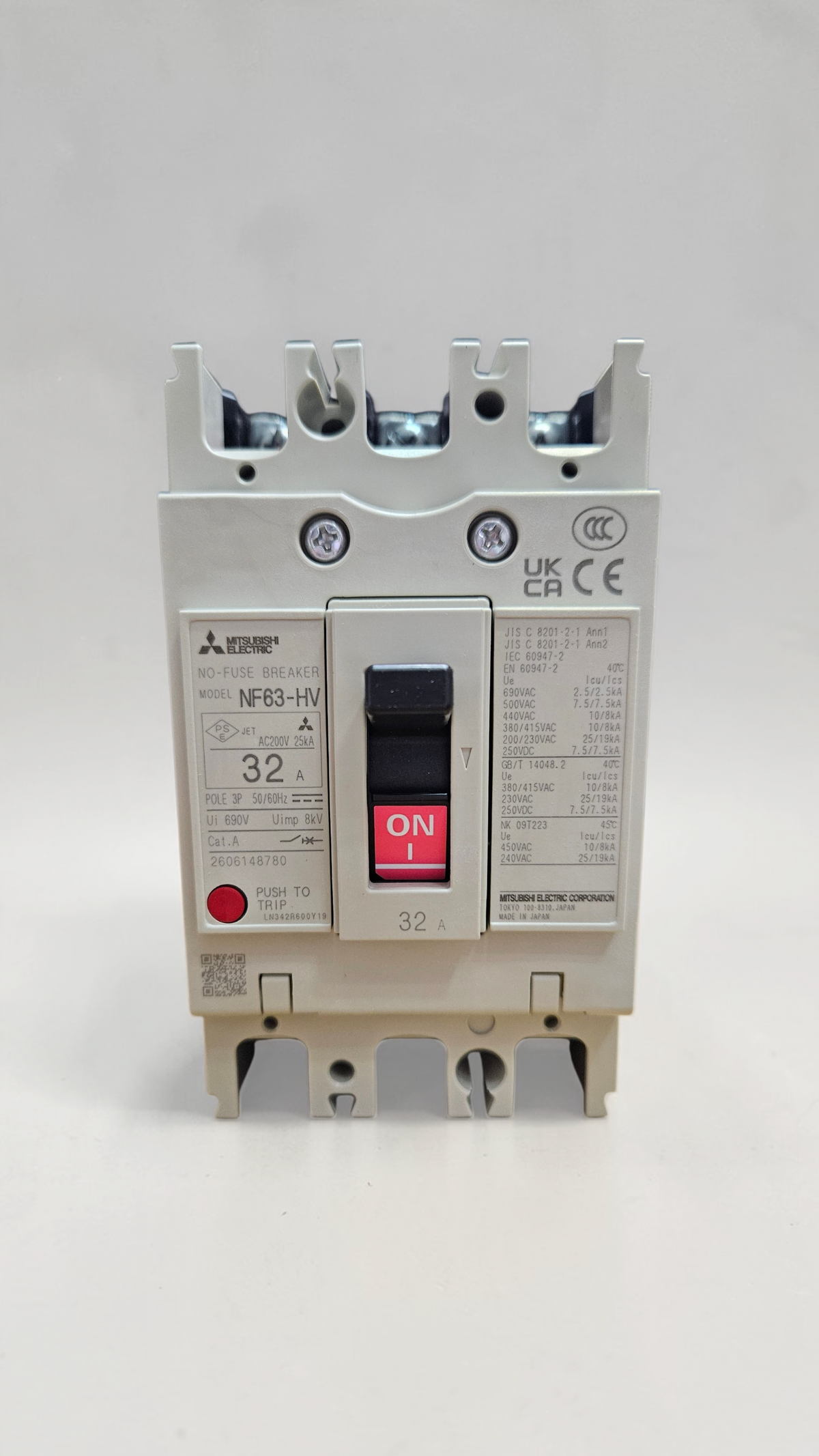 Mitsubishi MCCB, NF63-HV, 3 Pole 32A, 10/8kA