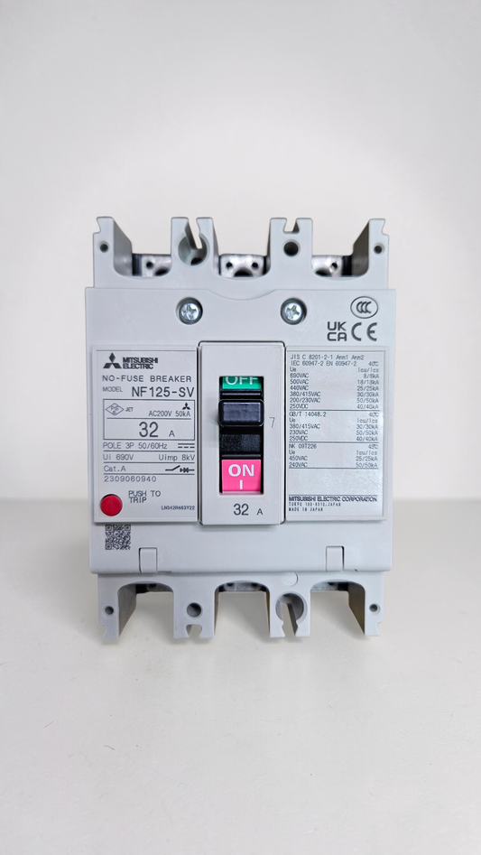 Mitsubishi NF125-SV, 3 Pole, 32A, 30kA