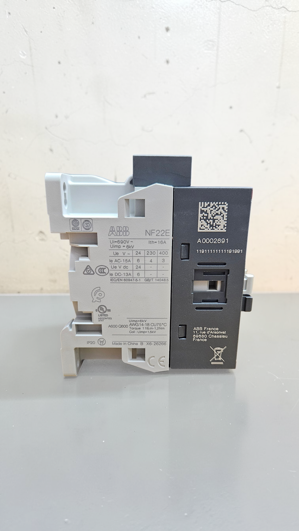 ABB NF22E-14 4 Pole Contactor 2NO+2NC 250-500VAC/DC