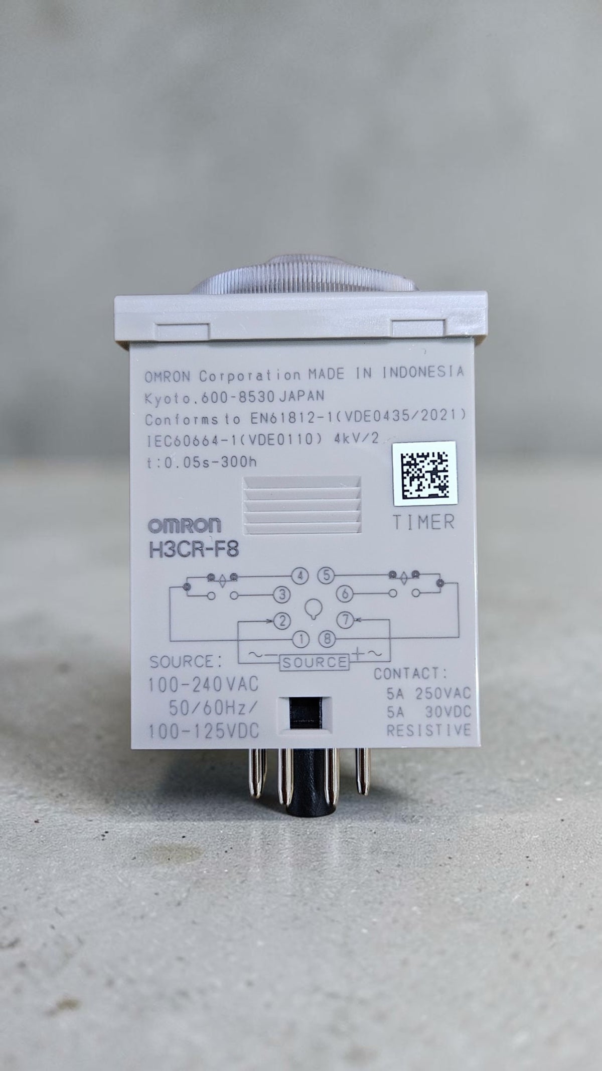 Omron H3CR-F8, Twin Timer, 100-250VAC/DC, Time 0.05S-300H